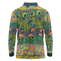 Africa Tribal Mixed Pattern Long Sleeve Polo Shirt - Wonder Print Shop