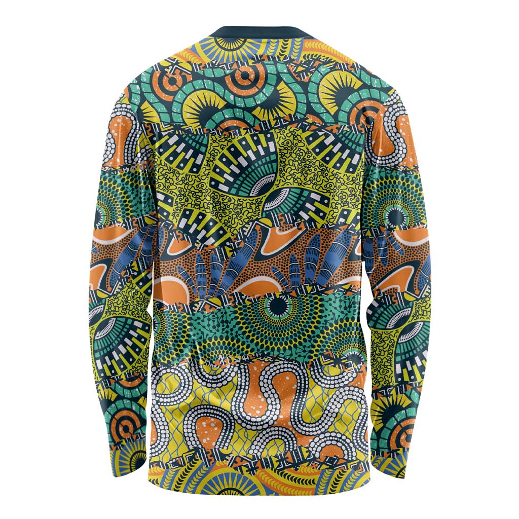 Africa Tribal Mixed Pattern Long Sleeve Shirt - Wonder Print Shop
