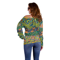 Africa Tribal Mixed Pattern Off Shoulder Sweater - Wonder Print Shop