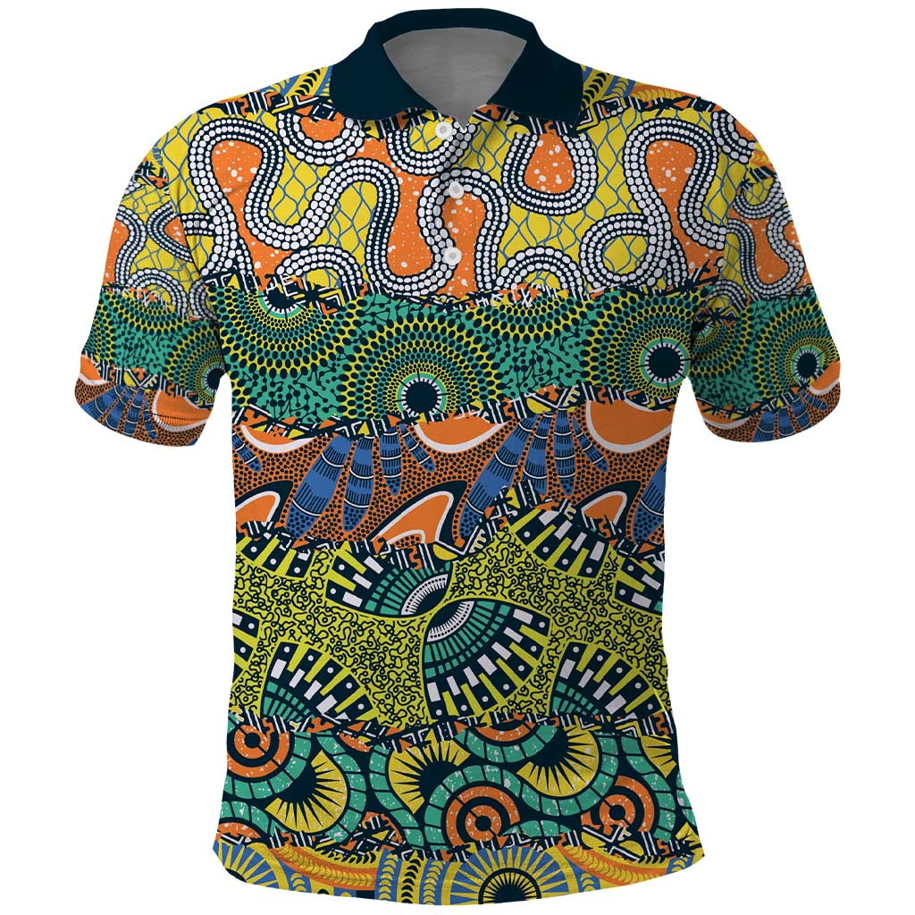 Africa Tribal Mixed Pattern Polo Shirt - Wonder Print Shop