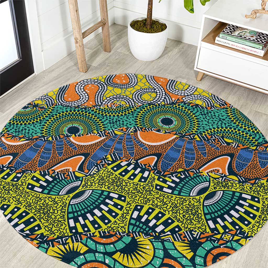 Africa Tribal Mixed Pattern Round Carpet - Wonder Print Shop