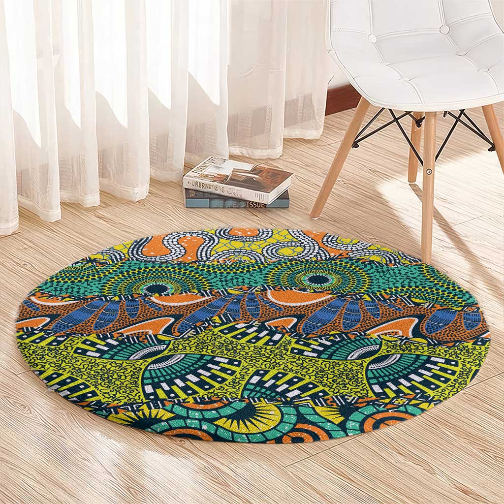 Africa Tribal Mixed Pattern Round Carpet - Wonder Print Shop