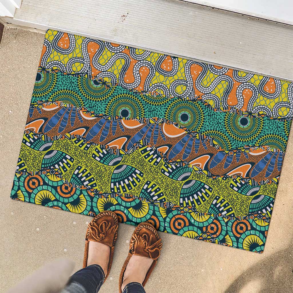 Africa Tribal Mixed Pattern Rubber Doormat - Wonder Print Shop