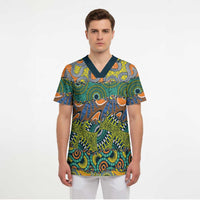 Africa Tribal Mixed Pattern Scrub Top