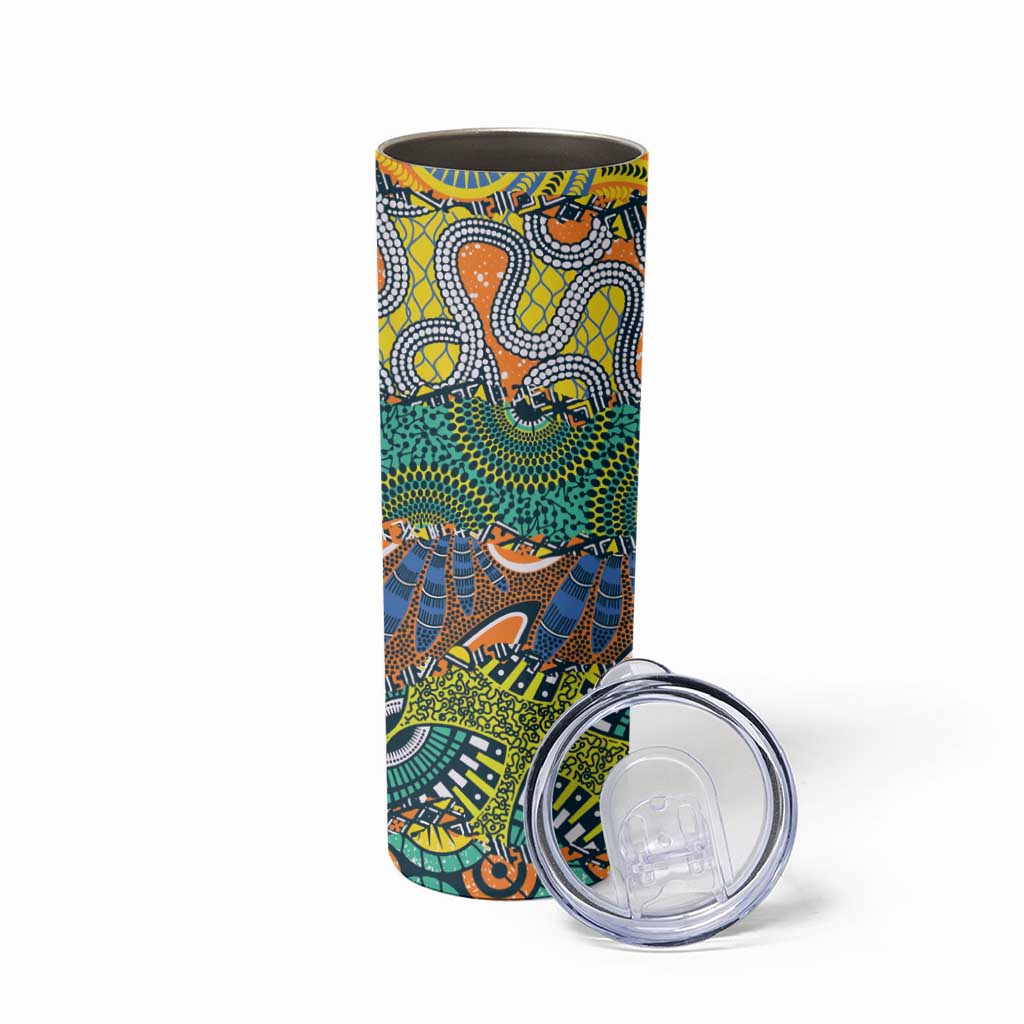 Africa Tribal Mixed Pattern Skinny Tumbler - Wonder Print Shop