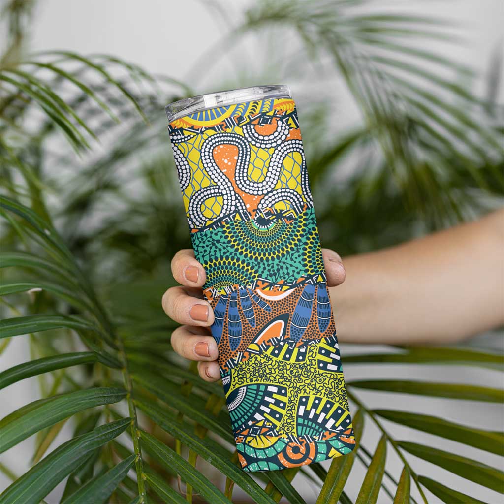 Africa Tribal Mixed Pattern Skinny Tumbler - Wonder Print Shop