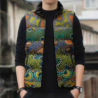 Africa Tribal Mixed Pattern Sleeveless Puffer Jacket - Wonder Print Shop