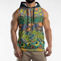 Africa Tribal Mixed Pattern Sleeveless Zip Hoodie - Wonder Print Shop