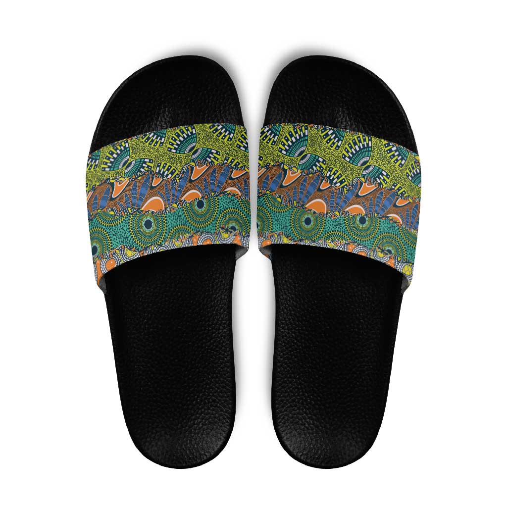 Africa Tribal Mixed Pattern Slide Sandals - Wonder Print Shop