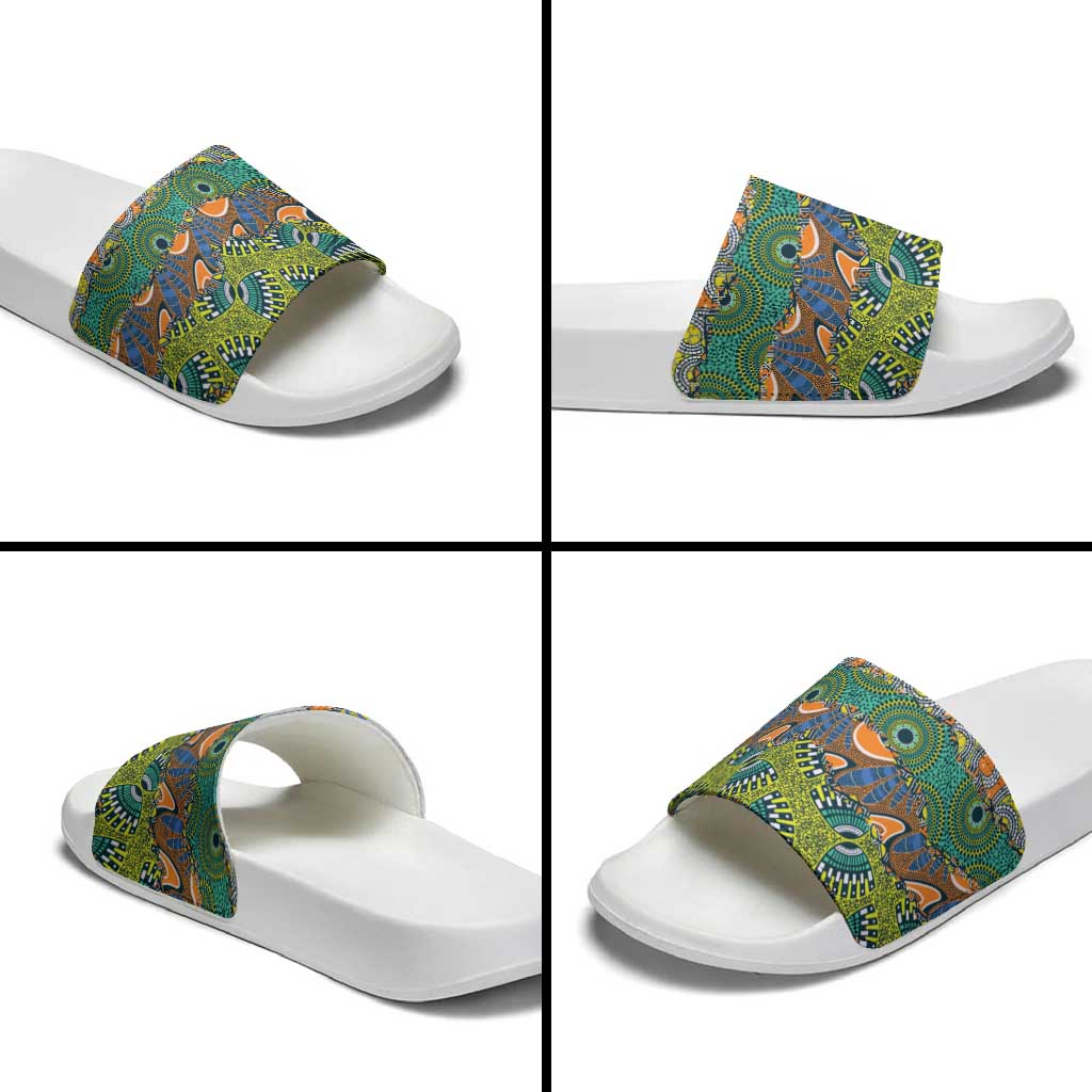 Africa Tribal Mixed Pattern Slide Sandals - Wonder Print Shop