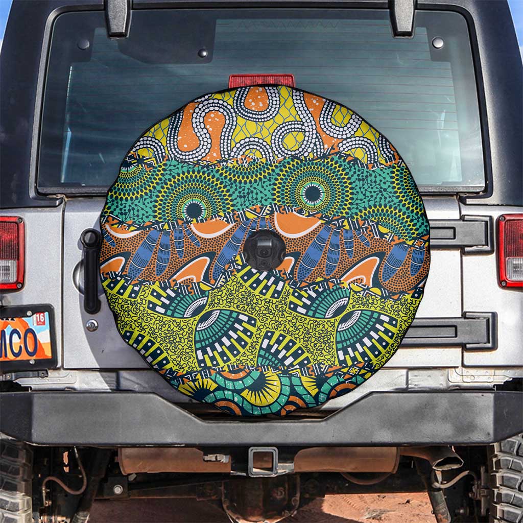 Africa Tribal Mixed Pattern Spare Tire Cover - Wonder Print Shop