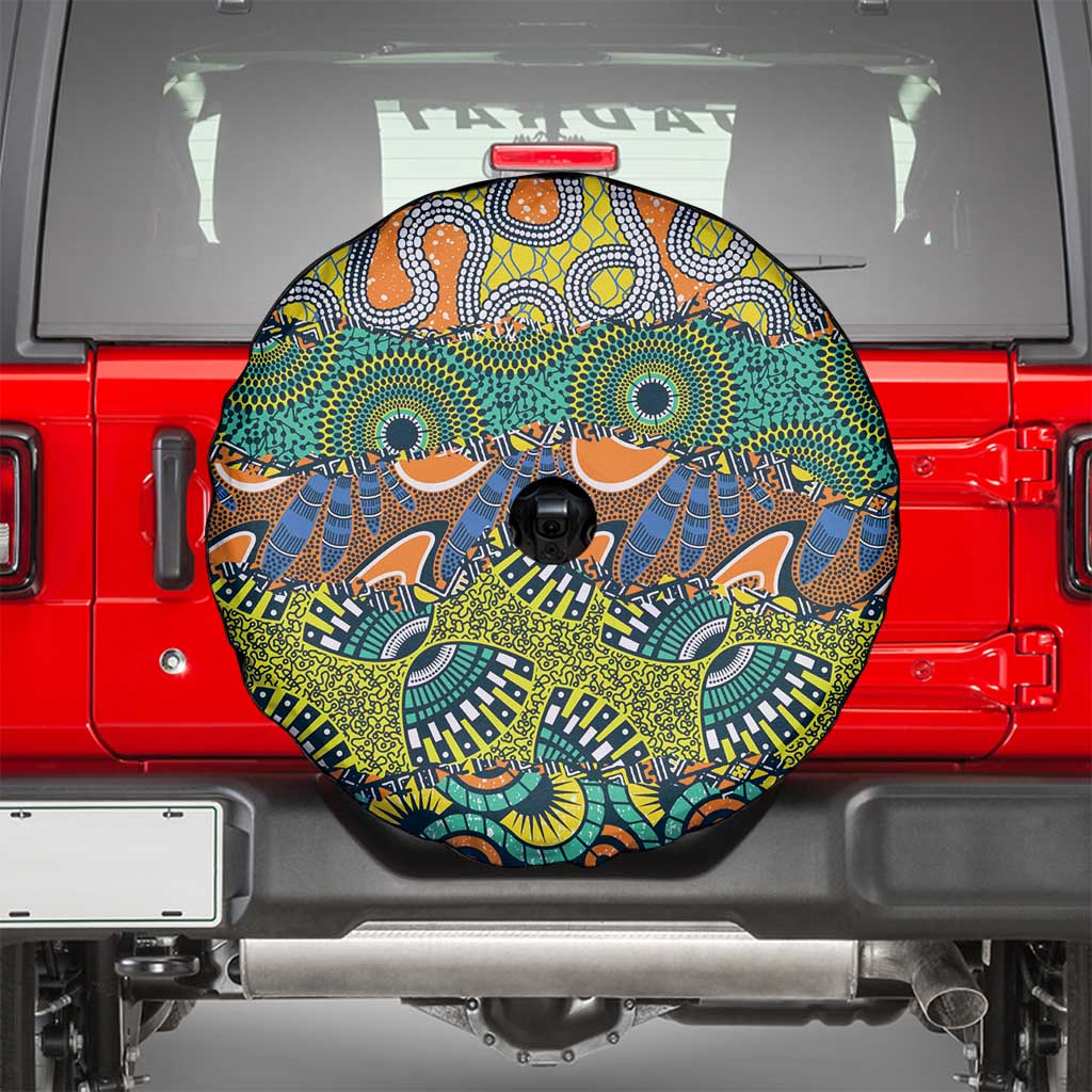 Africa Tribal Mixed Pattern Spare Tire Cover - Wonder Print Shop