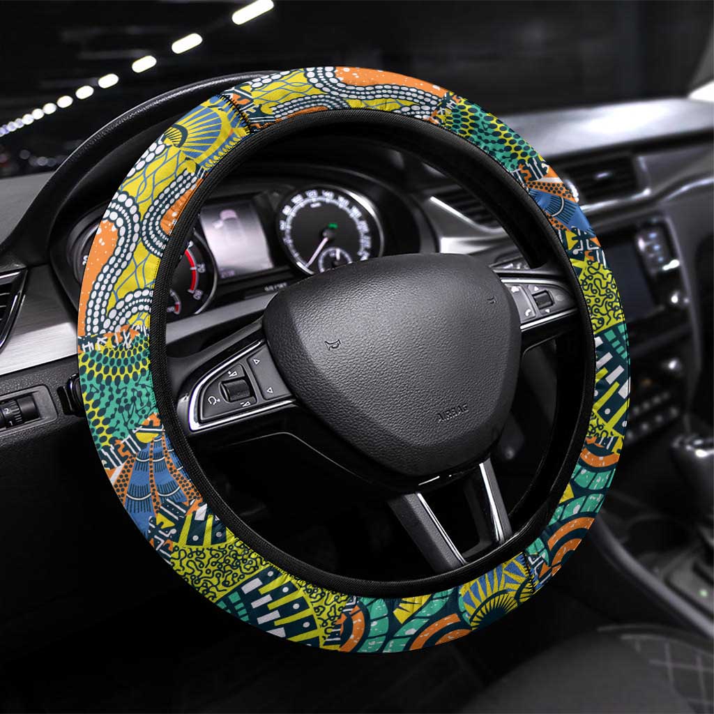 Africa Tribal Mixed Pattern Steering Wheel Cover - Wonder Print Shop