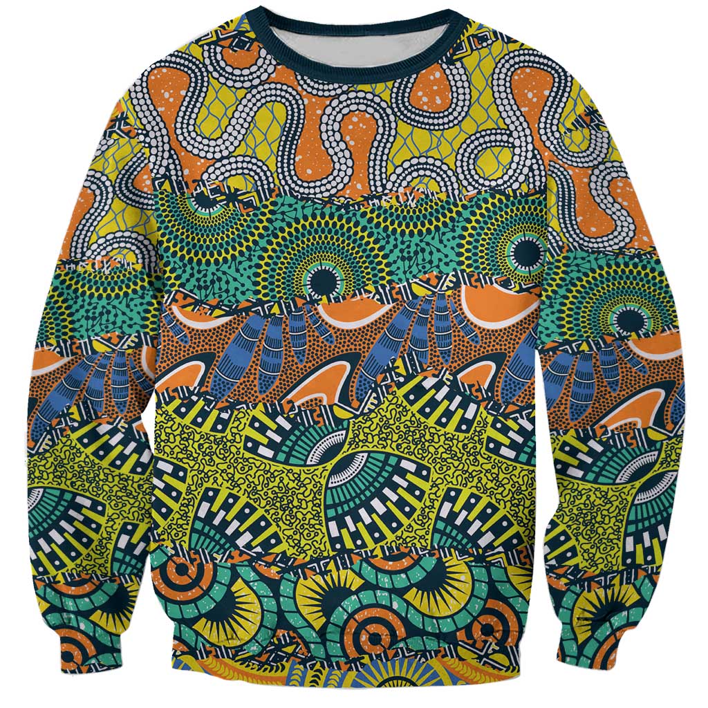 Africa Tribal Mixed Pattern Sweatshirt - Wonder Print Shop