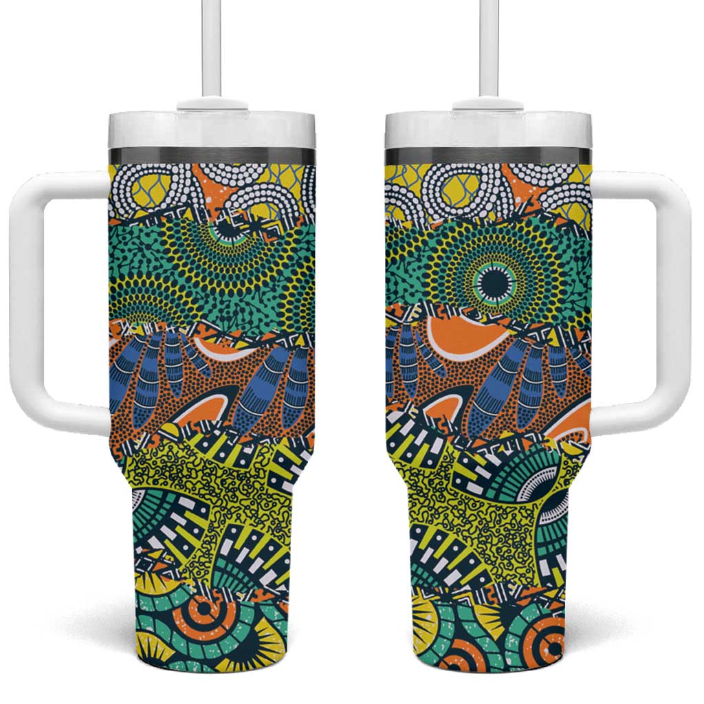 Africa Tribal Mixed Pattern Tumbler With Handle - Wonder Print Shop