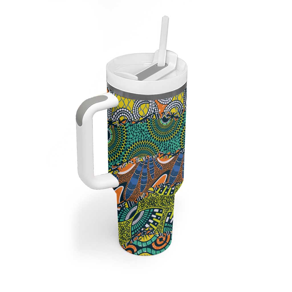 Africa Tribal Mixed Pattern Tumbler With Handle - Wonder Print Shop