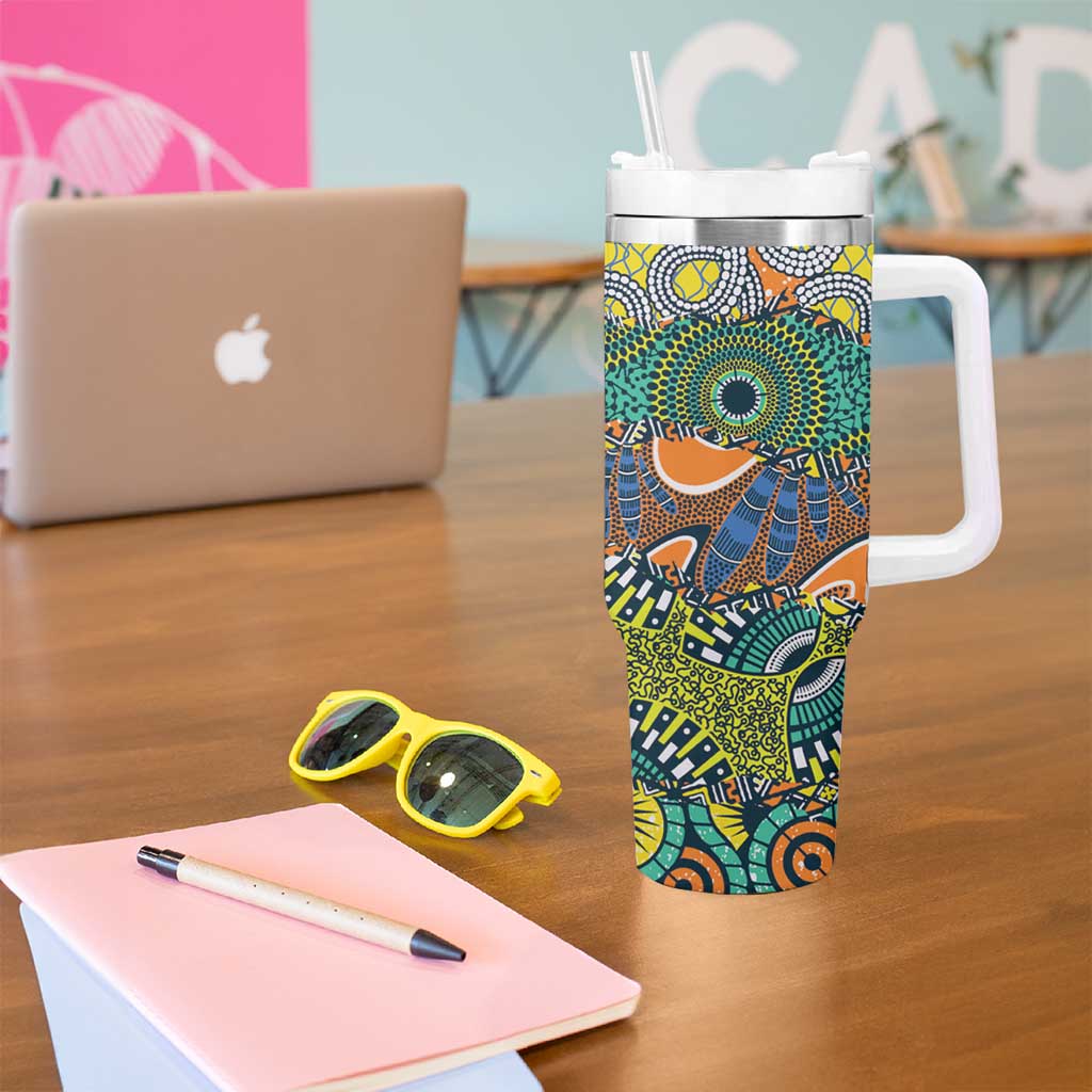 Africa Tribal Mixed Pattern Tumbler With Handle - Wonder Print Shop