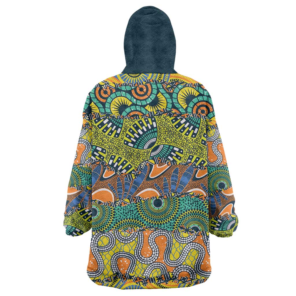 Africa Tribal Mixed Pattern Wearable Blanket Hoodie - Wonder Print Shop