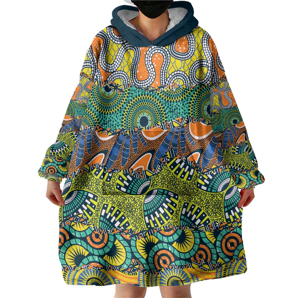 Africa Tribal Mixed Pattern Wearable Blanket Hoodie - Wonder Print Shop