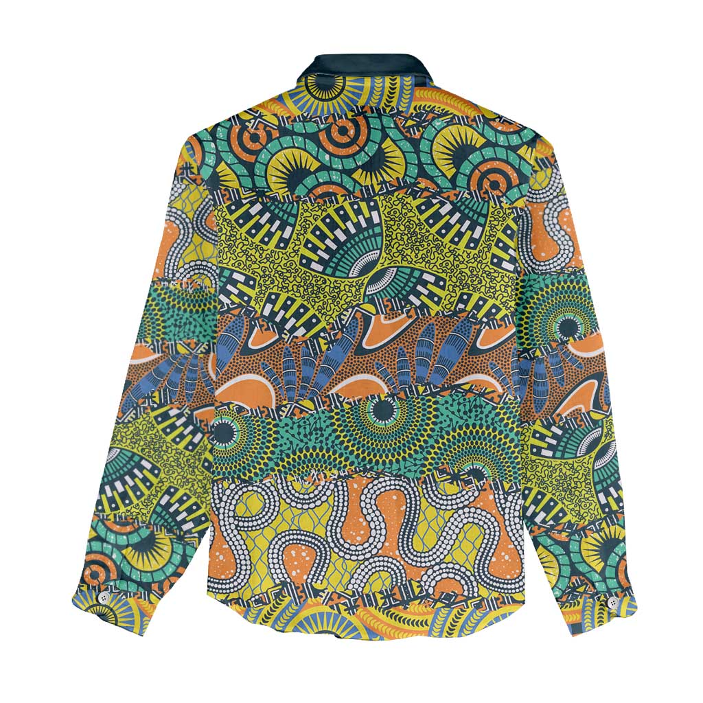 Africa Tribal Mixed Pattern Women Casual Shirt - Wonder Print Shop