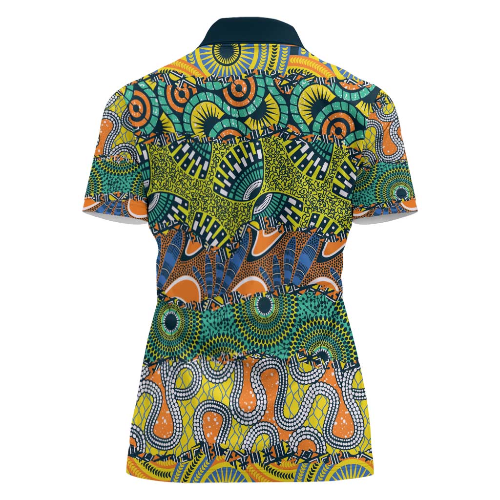 Africa Tribal Mixed Pattern Women Polo Shirt - Wonder Print Shop