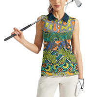 Africa Tribal Mixed Pattern Women Sleeveless Polo Shirt - Wonder Print Shop