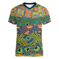 Africa Tribal Mixed Pattern Women V-Neck T-Shirt - Wonder Print Shop