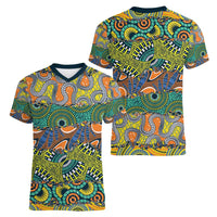 Africa Tribal Mixed Pattern Women V-Neck T-Shirt - Wonder Print Shop