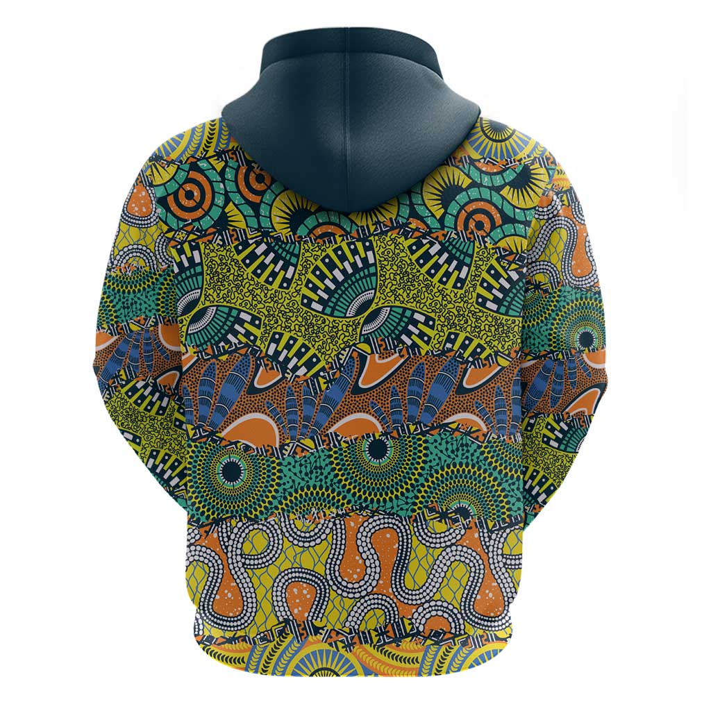 Africa Tribal Mixed Pattern Zip Hoodie - Wonder Print Shop