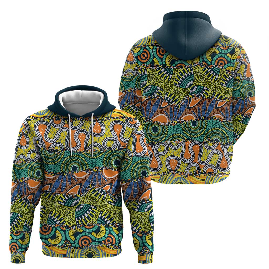 Africa Tribal Mixed Pattern Zip Hoodie - Wonder Print Shop