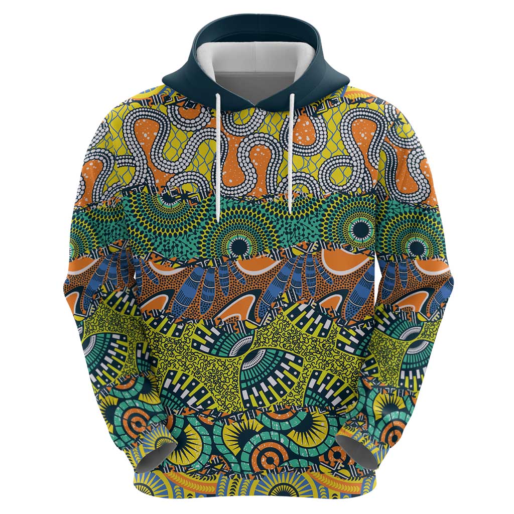 Africa Tribal Mixed Pattern Zip Hoodie - Wonder Print Shop