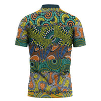 Africa Tribal Mixed Pattern Zipper Polo Shirt - Wonder Print Shop