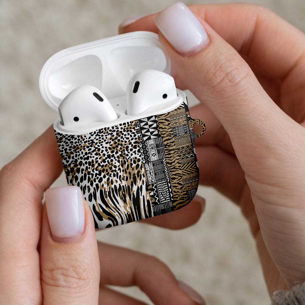 Africa Tribal Pattern Mixed Leopard Skin AirPods Case - Wonder Print Shop