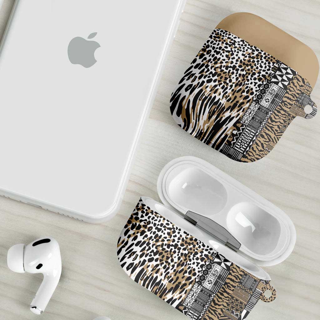 Africa Tribal Pattern Mixed Leopard Skin AirPods Case - Wonder Print Shop
