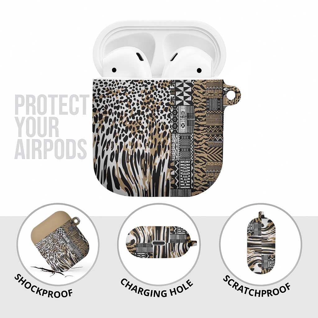 Africa Tribal Pattern Mixed Leopard Skin AirPods Case - Wonder Print Shop