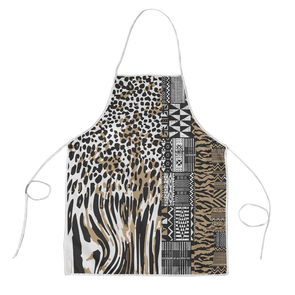 Africa Tribal Pattern Mixed Leopard Skin Apron - Wonder Print Shop