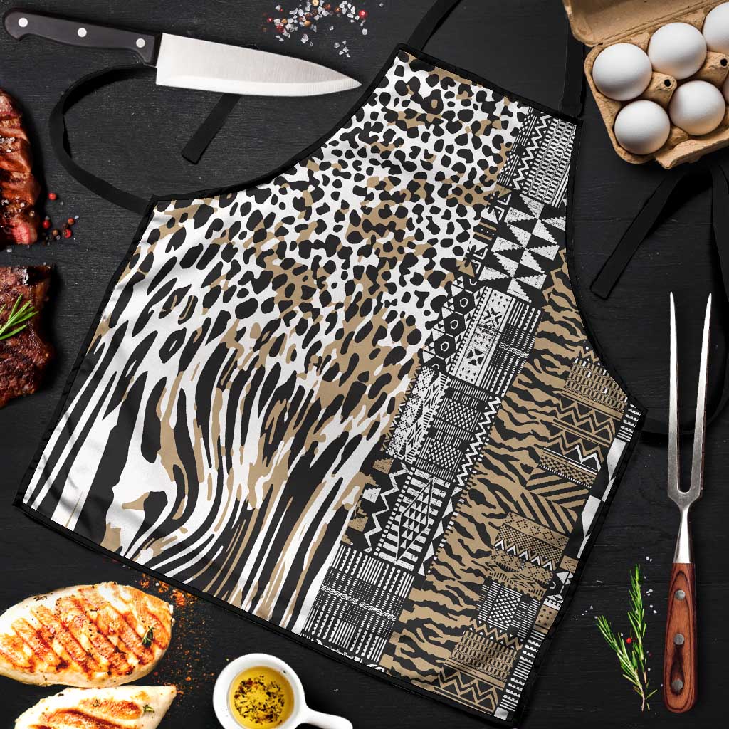 Africa Tribal Pattern Mixed Leopard Skin Apron - Wonder Print Shop