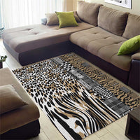 Africa Tribal Pattern Mixed Leopard Skin Area Rug - Wonder Print Shop