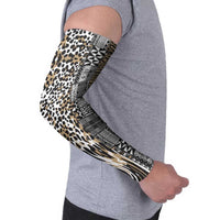 Africa Tribal Pattern Mixed Leopard Skin Arm Sleeves - Wonder Print Shop