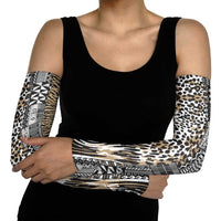 Africa Tribal Pattern Mixed Leopard Skin Arm Sleeves - Wonder Print Shop