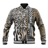 Africa Tribal Pattern Mixed Leopard Skin Baseball Jacket - Wonder Print Shop