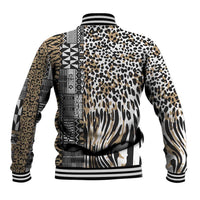 Africa Tribal Pattern Mixed Leopard Skin Baseball Jacket - Wonder Print Shop