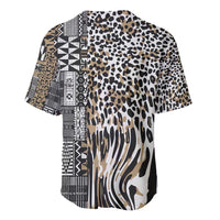 Africa Tribal Pattern Mixed Leopard Skin Baseball Jersey - Wonder Print Shop