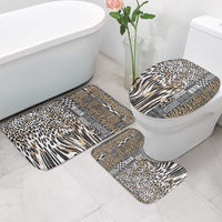Africa Tribal Pattern Mixed Leopard Skin Bathroom Set - Wonder Print Shop