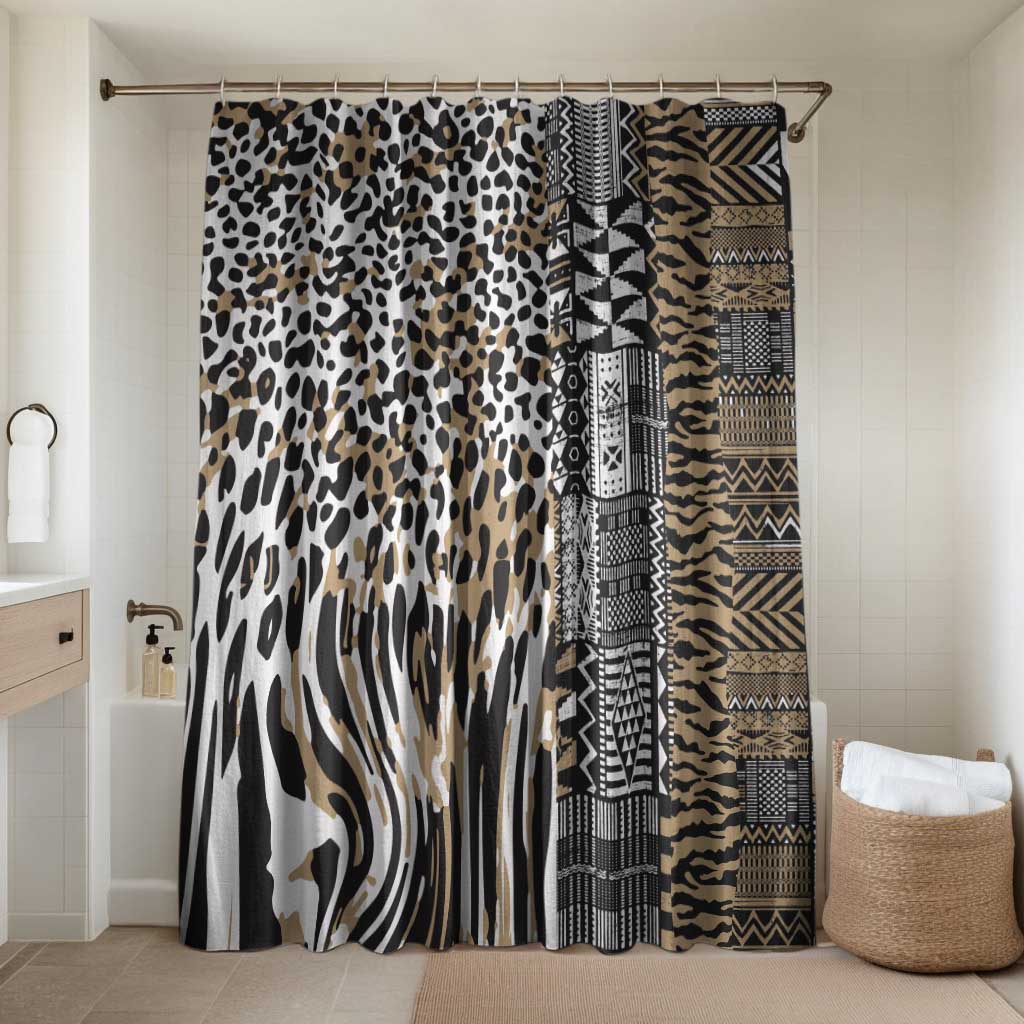 Africa Tribal Pattern Mixed Leopard Skin Bathroom Set - Wonder Print Shop