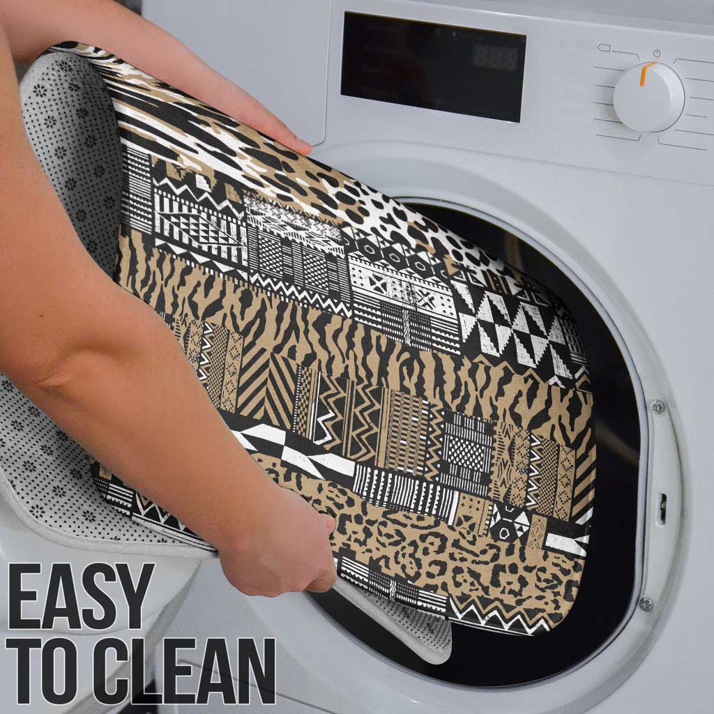 Africa Tribal Pattern Mixed Leopard Skin Bathroom Set - Wonder Print Shop