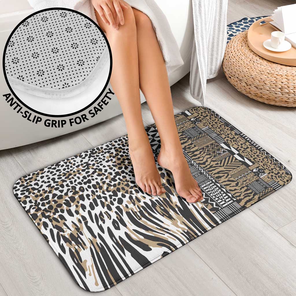 Africa Tribal Pattern Mixed Leopard Skin Bathroom Set - Wonder Print Shop