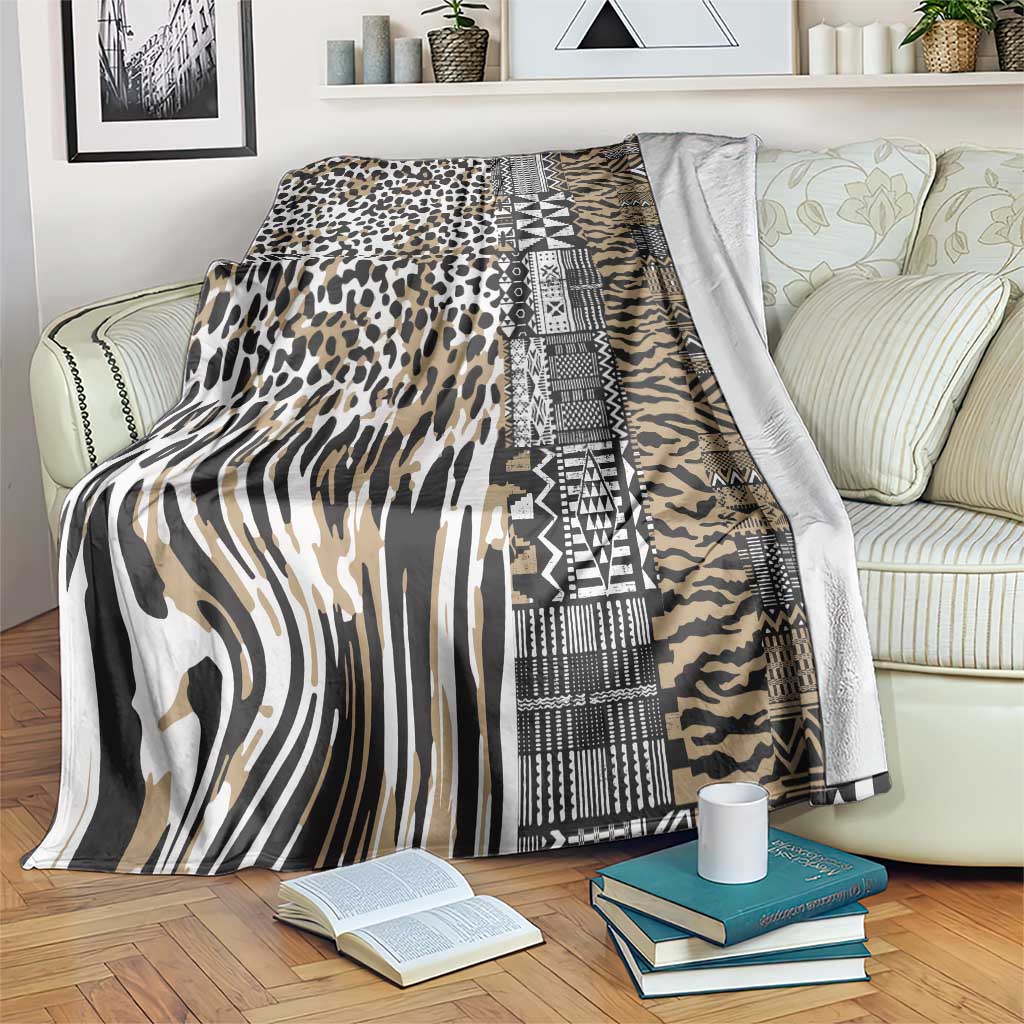 Africa Tribal Pattern Mixed Leopard Skin Blanket - Wonder Print Shop