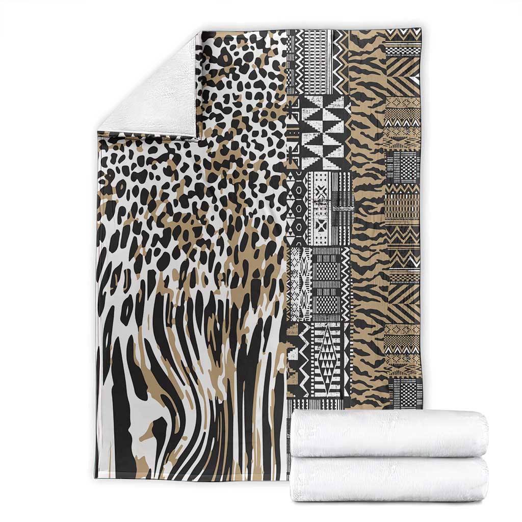 Africa Tribal Pattern Mixed Leopard Skin Blanket - Wonder Print Shop