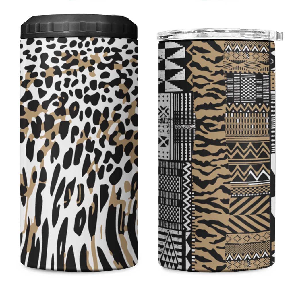Africa Tribal Pattern Mixed Leopard Skin 4 in 1 Can Cooler Tumbler - Wonder Print Shop